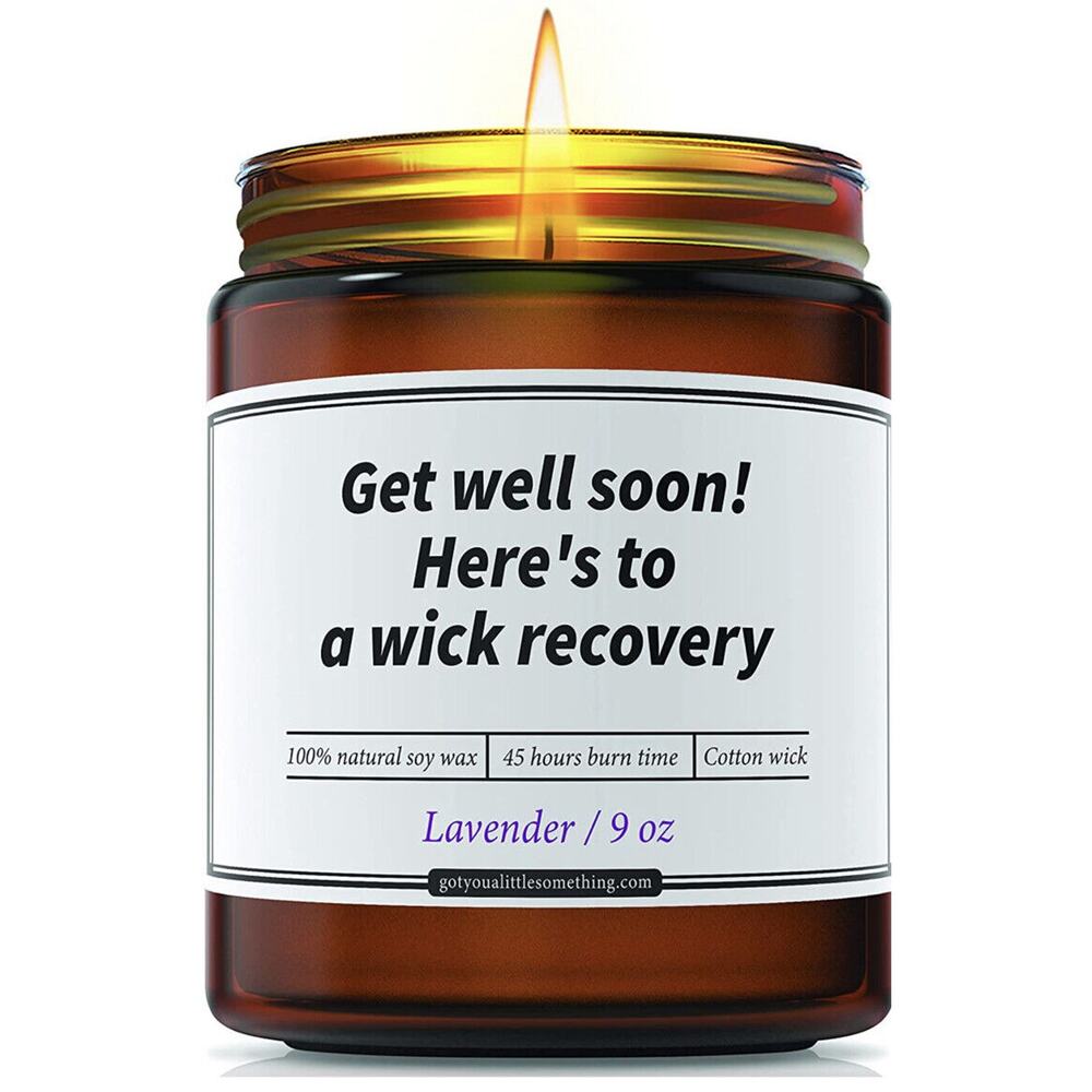 Lavender 100% Natural Soy Wax Scented Candle Unique Get Well‎ Soon Gift